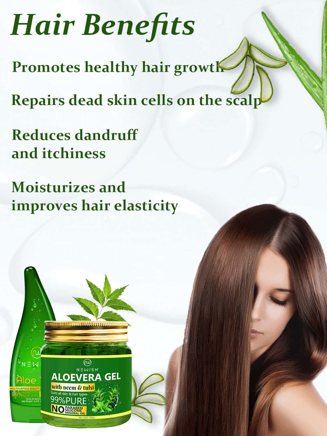 Buy NEWISH ORGANIC NONTOXIC ALOE VERA GEL FOR ACNE SCARS GLOWING & RADIANT SKIN TREATMENT200GM