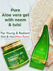 Newish Organic Non-Toxic Aloe Vera Gel For Acne Scars Glowing & Radiant Skin Treatment-200Gm 2 Pack