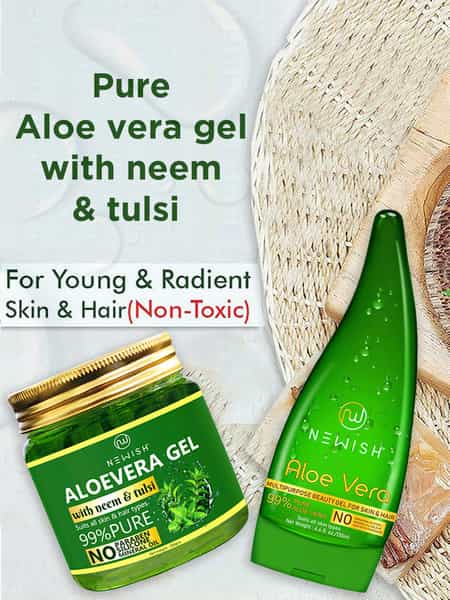Newish Organic Non-Toxic Aloe Vera Gel For Acne Scars Glowing & Radiant Skin Treatment-200Gm 2 Pack