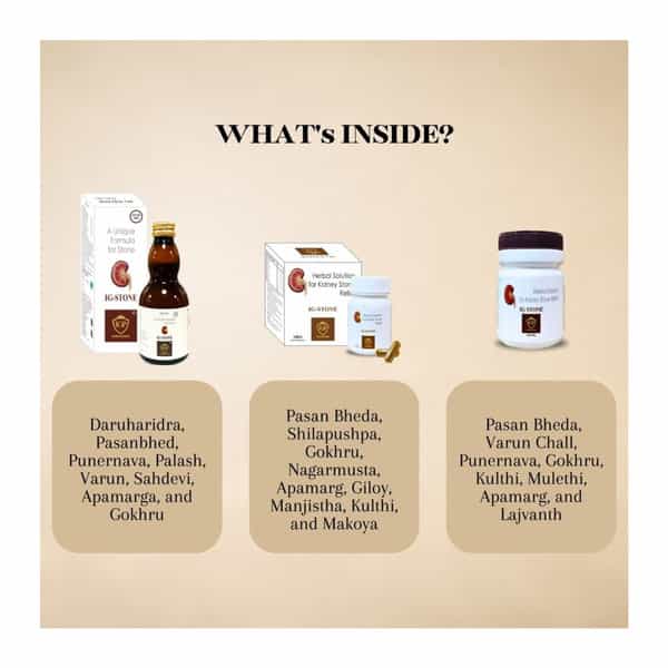 Ig-Stone Kidney Stone Relief Kit - Pack Of Syrup | Capsule And Powder