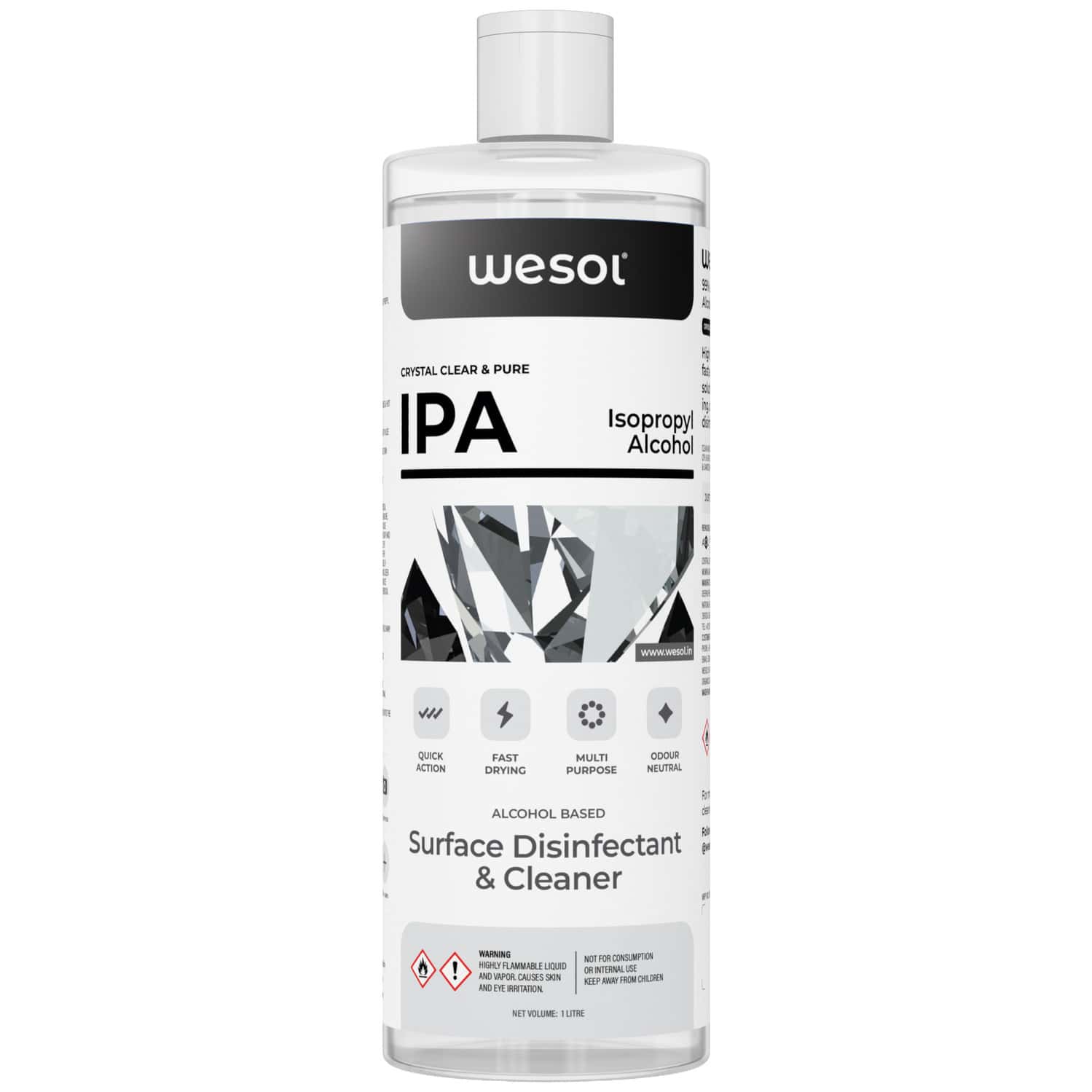 Wesol Ipa Isopropyl Alcohol 99.9% Electronics Cleaner Spray 1 Ltr