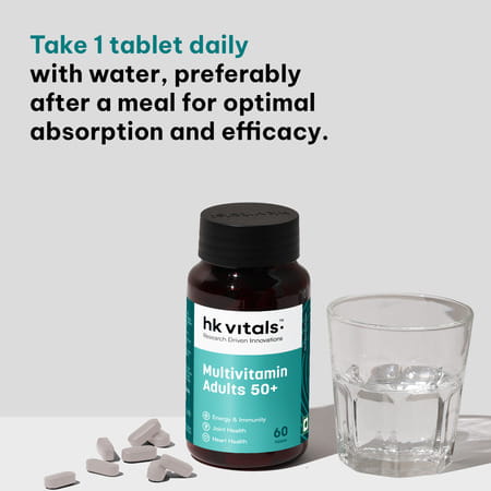 Hk Vitals Multivitamin Adults 50+ (60 Tabs) | For Joints | Heart | Energy & Healthy Ageing