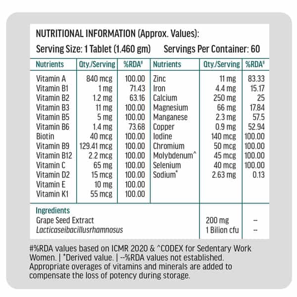Hk Vitals Multivitamin Adults 50+ (60 Tabs) | For Joints | Heart | Energy & Healthy Ageing