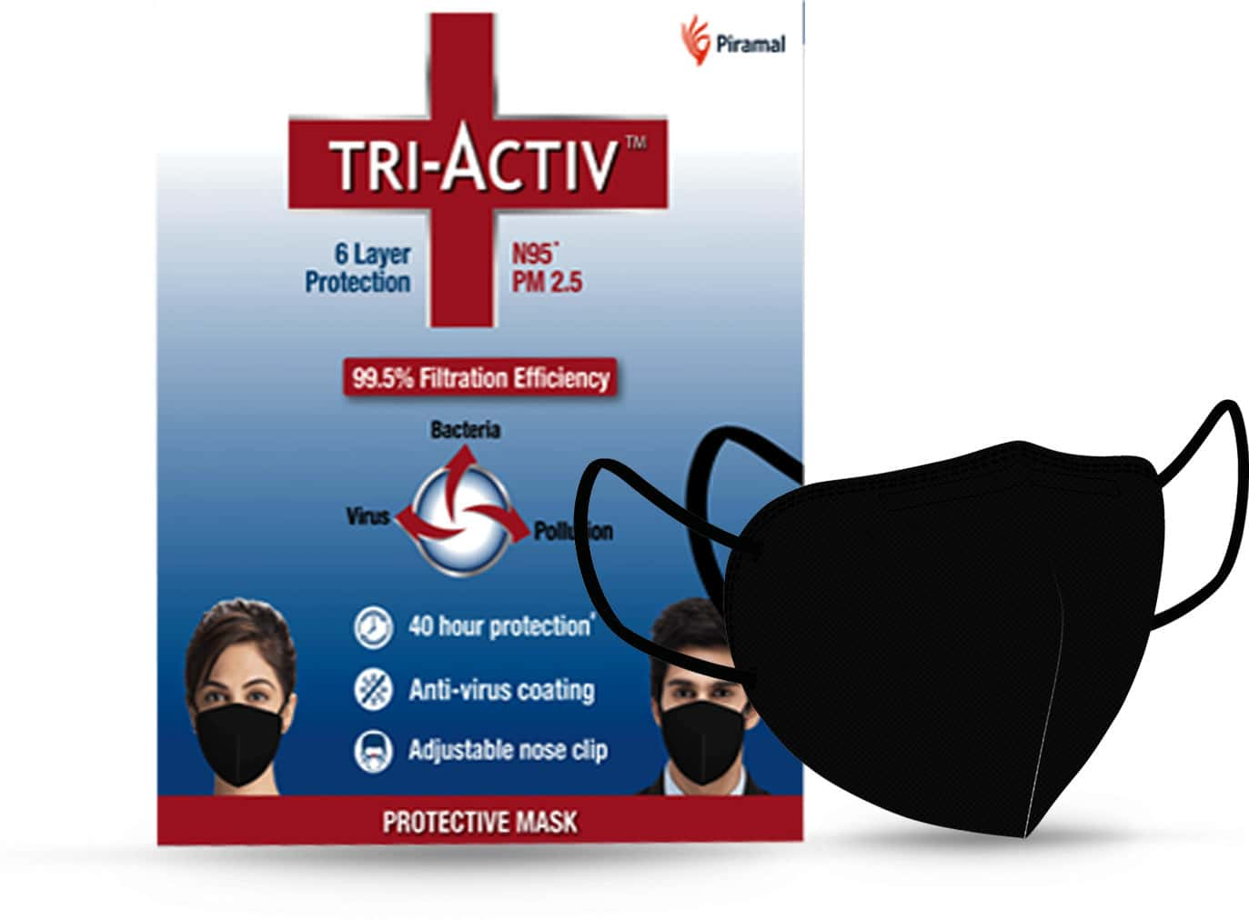 Tri-Activ N95 Masks With 6 Layer Protection Anti-Virus Coating 99.5% Filtration Efficiency