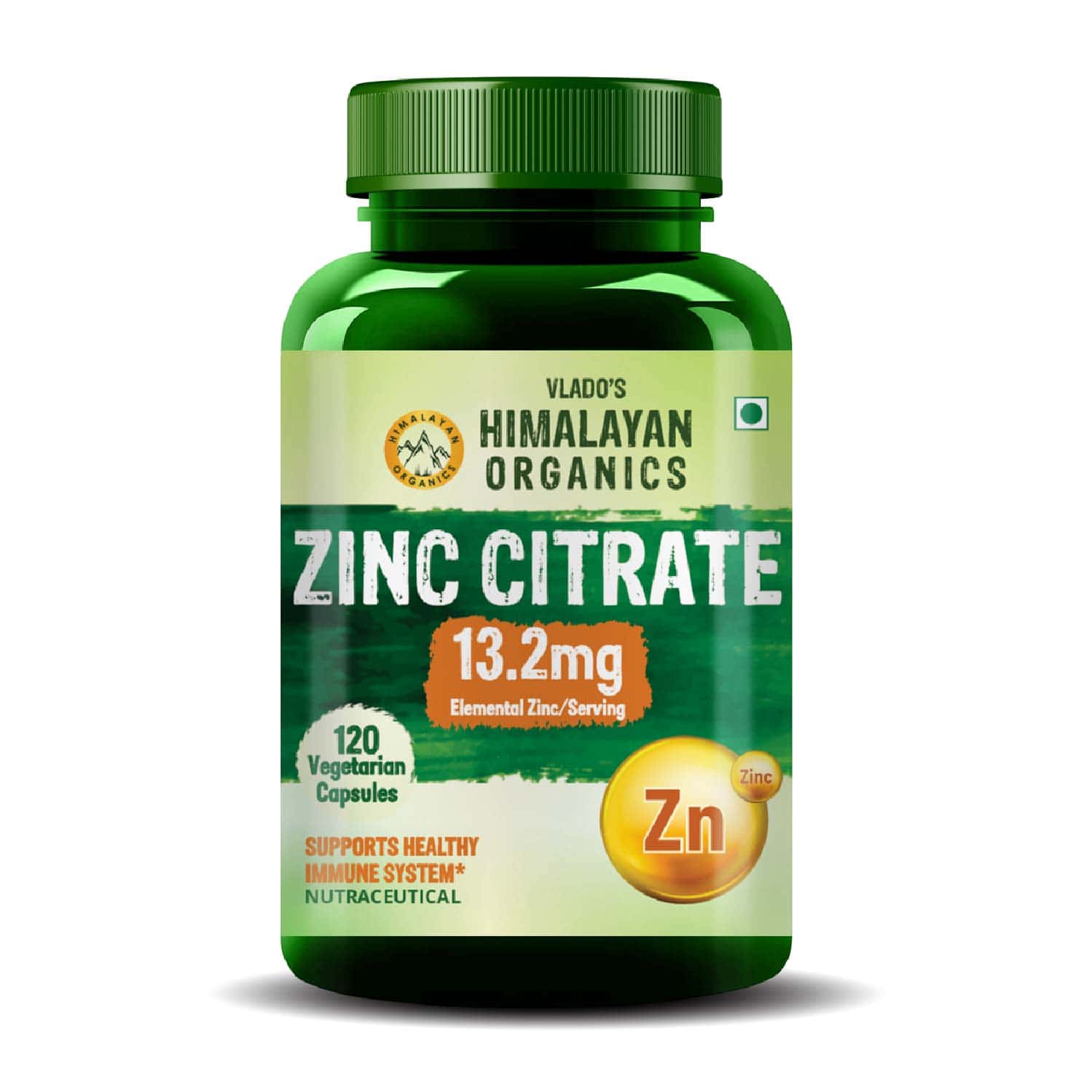 Vlado's Himalayan Organics Zinc Citrate | Healthy Immune Function & Iron Absorption - Veg - 120n