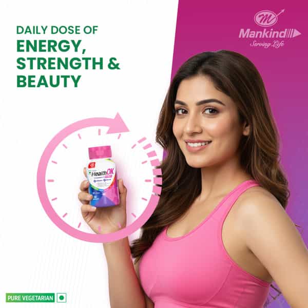 Health Ok Strawberry Flavour Nutraceutical For Women Bottle Of 30 Tablets