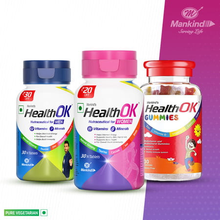 Health Ok Strawberry Flavour Nutraceutical For Women Bottle Of 30 Tablets