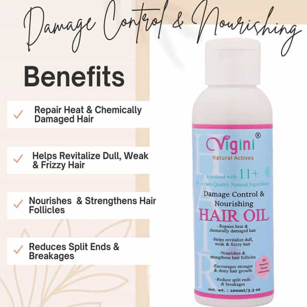 Vigini Damage Growth Repair Fall Loss Control, Anti Dandruff Preshampoo Revitalizer Hair Tonic 200Ml