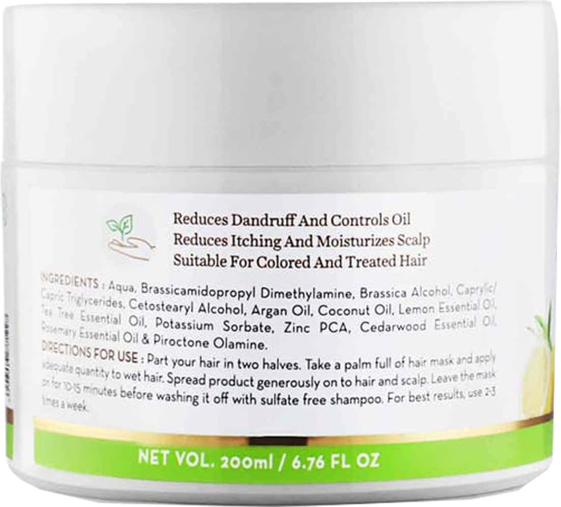 Buy MAMAEARTH TEA TREE AND LEMON OIL ANTI DANDRUFF HAIR MASK CONTAINER OF 200 GM Online & Get