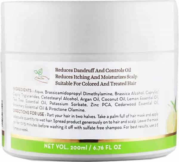 Mamaearth Tea Tree And Lemon Oil Anti Dandruff Hair Mask Container Of 200 Gm