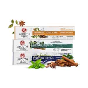 Ayouthveda Toothpaste Combo (total Care 360 | Natural Whitening | Mint Gel) - 100g Each