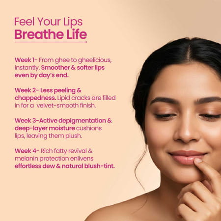 Nat Habit Pomegranate Rose Lip Balm For Dark Pigmented Lips | Lip Butter With Desi Ghee & Honey 10G