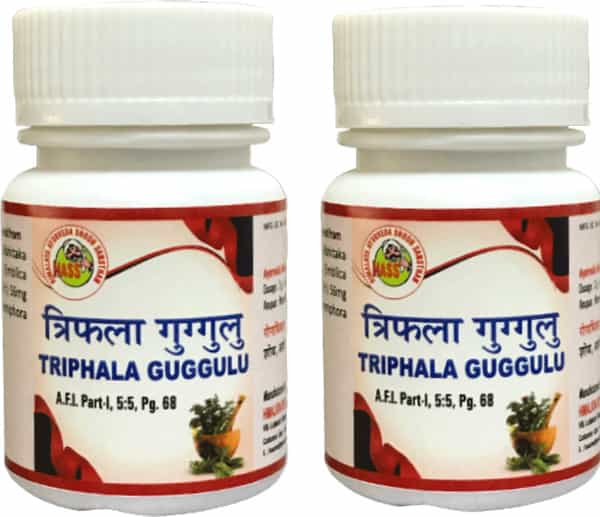Hass Triphala Guggulu (40 Tablets Of 500Mg Each X 2) Ayurvedic Medicne For Constipation