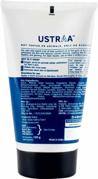 Ustraa De-Tan Face Scrub - 100 Gm