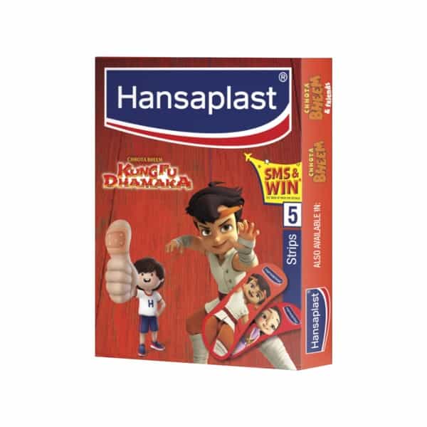 Hansaplast Chota Bheem Kumphu Dhamaka Red Waterproof Bandage Packet Of 5
