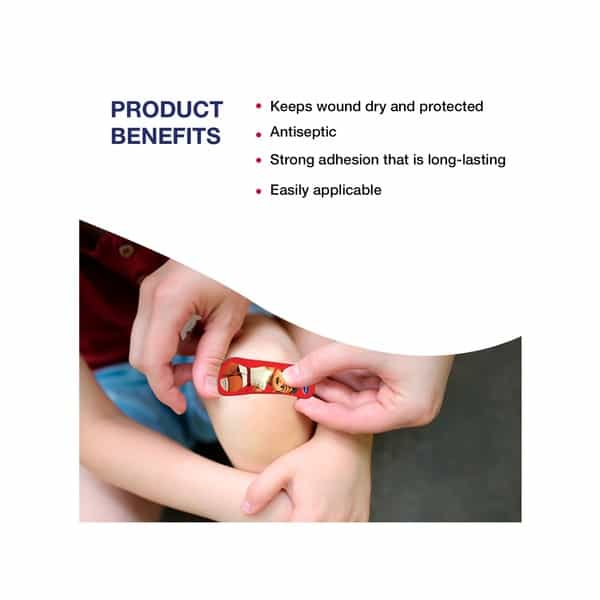 Hansaplast Chota Bheem Kumphu Dhamaka Red Waterproof Bandage Packet Of 5