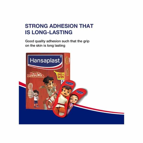 Hansaplast Chota Bheem Kumphu Dhamaka Red Waterproof Bandage Packet Of 5