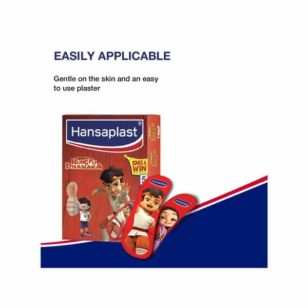 Hansaplast Chota Bheem Kumphu Dhamaka Red Waterproof Bandage Packet Of 5