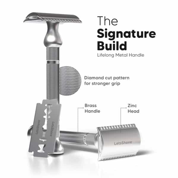 Letsshave Pro Signature De Safety Razor With 10 Blades For Men | Double Edge Classic Razor