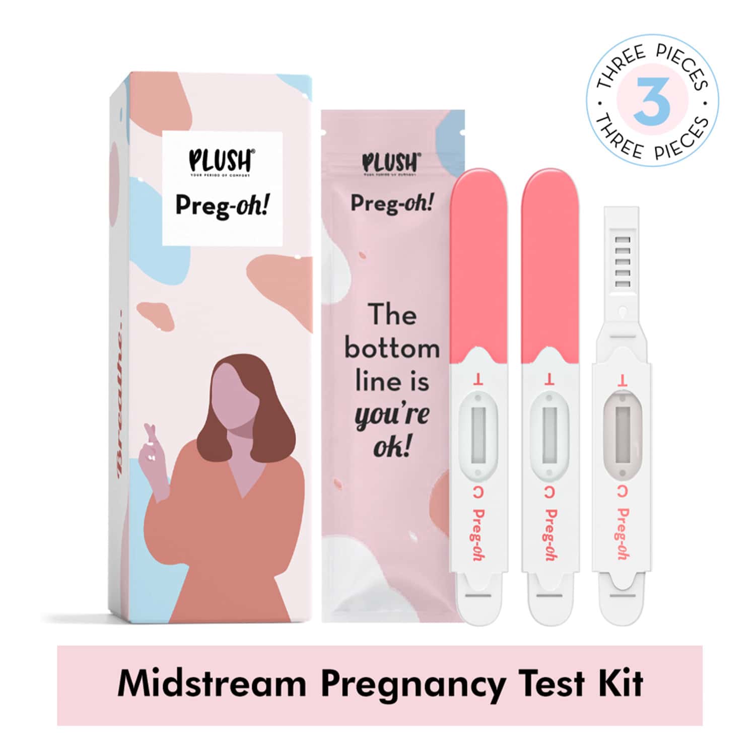 Plush Preg-Oh! Midstream Pregnancy Kit Test For Women