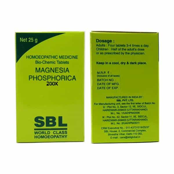 Sbl Magnesia Phosphorica Biochemic Tablet 200X 25 Gm Pack Of 2