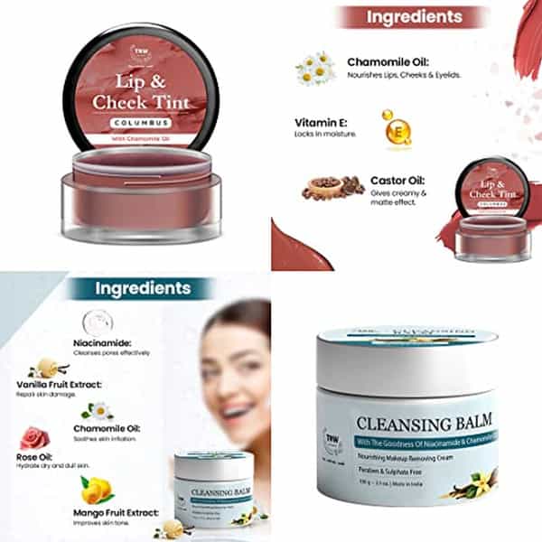 Tnw The Natural Wash Skincare Combo With Cleansing Balm And Columbus Lip & Cheek Tint