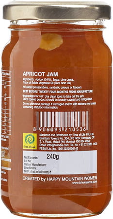 Bhuira All Natural Apricot Jam |No Artifical Color Added - 240 Gm - Pack Of 1