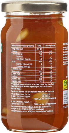 Bhuira All Natural Apricot Jam |No Artifical Color Added - 240 Gm - Pack Of 1
