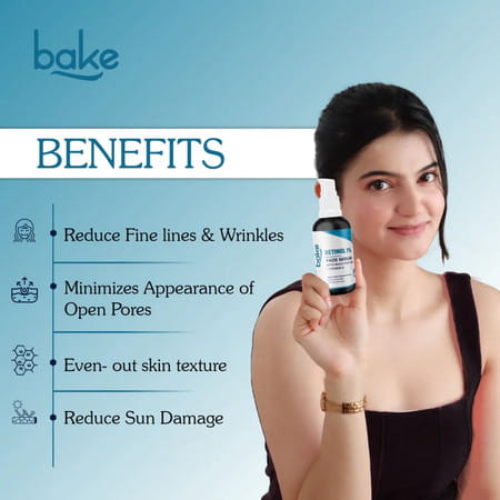 Bake 1% Retinol Face Serum With Peptides For Anti-Aging & Wrinkles (30Ml)