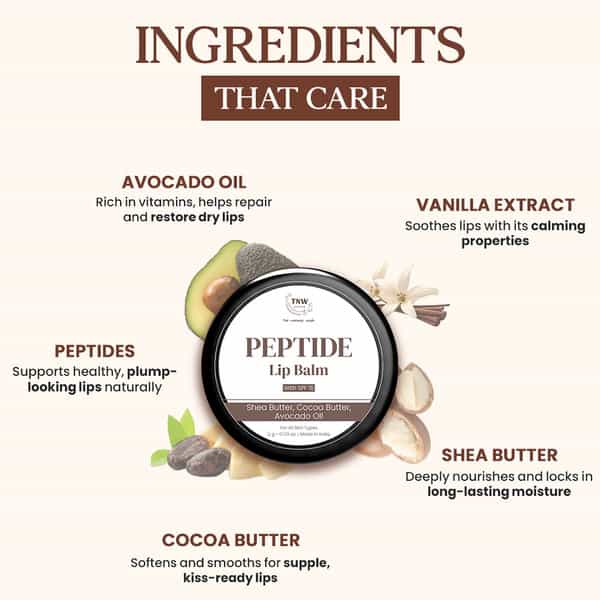 Tnw The Natural Wash Peptide Lip Balm Vanilla | Hydrating & Softening Care 5 Gm