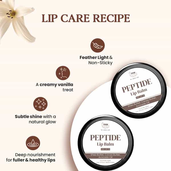 Tnw The Natural Wash Peptide Lip Balm Vanilla | Hydrating & Softening Care 5 Gm