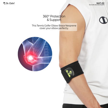 Dr. Odin Nat02 Tennis Golfer Elbow Brace - Compression Sleeve | Pain Relief & Injury Recovery