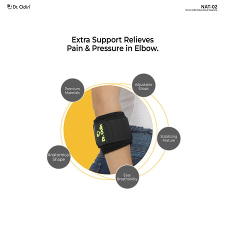 Dr. Odin Nat02 Tennis Golfer Elbow Brace - Compression Sleeve | Pain Relief & Injury Recovery
