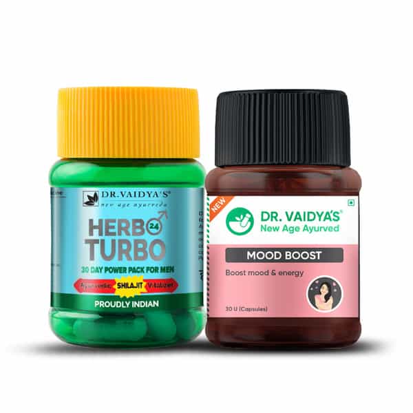 Dr. Vaidya's Honeymoon Pack - Herbo24turbo ( 30 Capsules) & Mood Boost ( 30 Capsules )