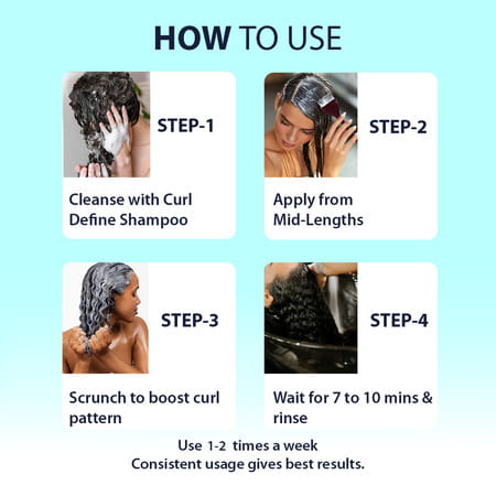 Dermistry Curl Defining Hair Mask Hyaluronic Acid Keratin For Curly Dry Frizzy Hair Hydration 200ml