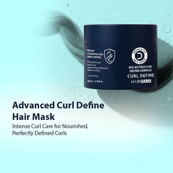 Dermistry Curl Defining Hair Mask Hyaluronic Acid Keratin For Curly Dry Frizzy Hair Hydration 200Ml
