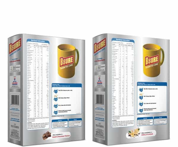 Bsure Diabetic Vanilla&Bsure Diabetic Chocolate Combo Balanced Vital Nutrients To Manage Blood Sugar