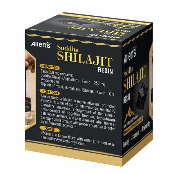 Allen's Suddha Shilajit Resin 20G | 250Mg/Serving | For Energy | Endurance & Vitality | 80 Servings