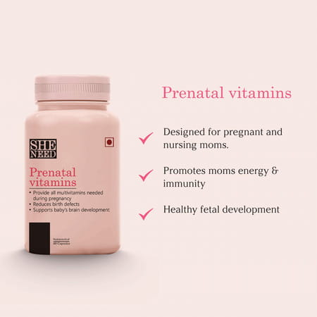 Sheneed Prenatal & Postnatal Vitamins Pregnancy & Post Pregnancy Supplement- 60 Capsules (Pack Of 2)