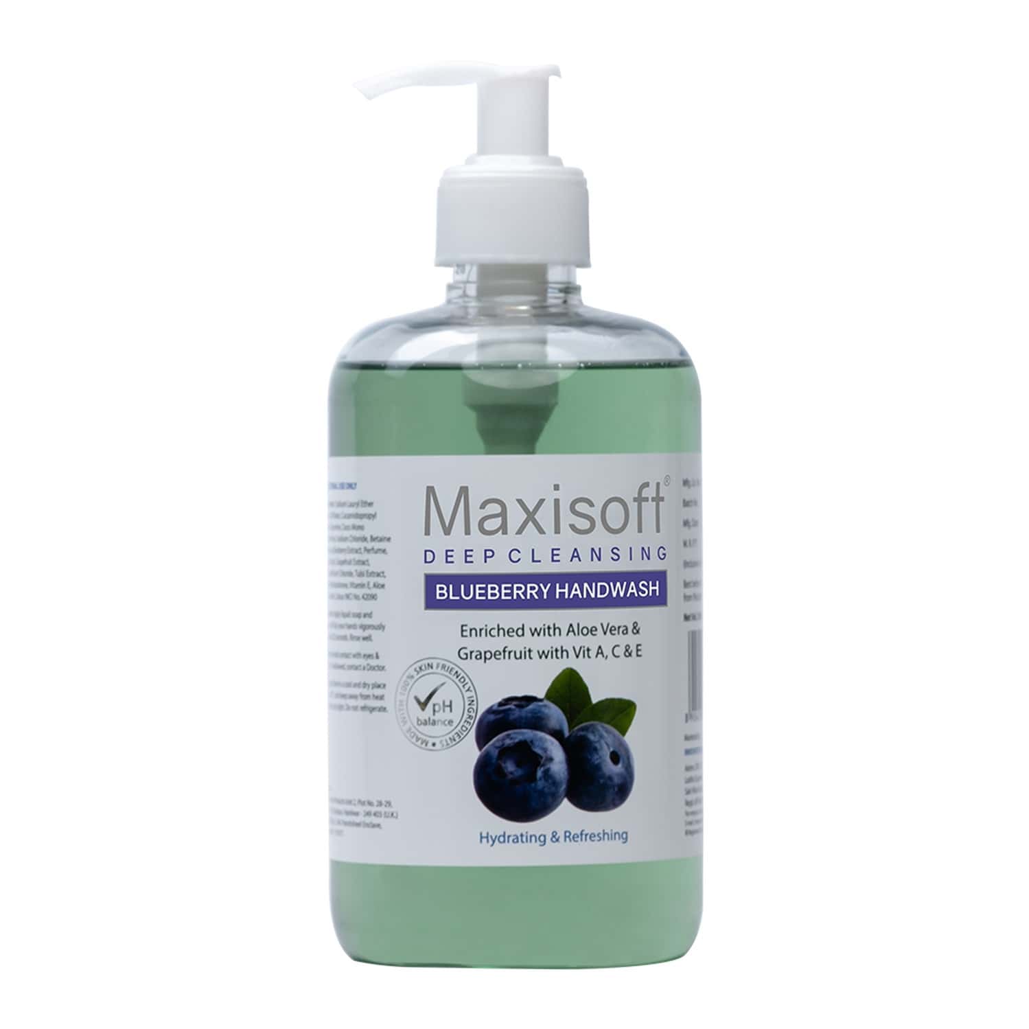 Maxisoft Deep Cleansing Blueberry | Hydrating & Refreshing | Handwash | Bottle | 500 Ml