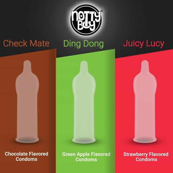 Nottyboy Multi Flavoured Pack Strawberry | Chocolate And Green Apple Condoms (3X10s) 30