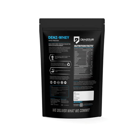 Denzour Nutrition Denz Whey Protein Powder | Cafe Mocha - 1kg | Easy Digesting Faster Recovery