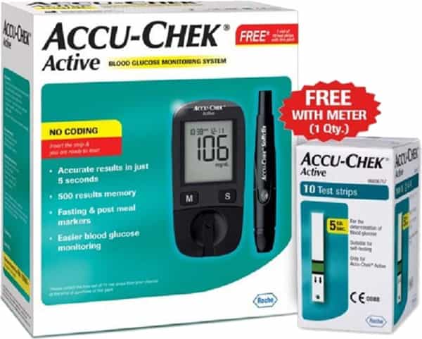 Accu-Chek Active Glucometer Kit With Free 10 Strips + Dr Morepen Bp One Bp02 Bp Monitor Combo