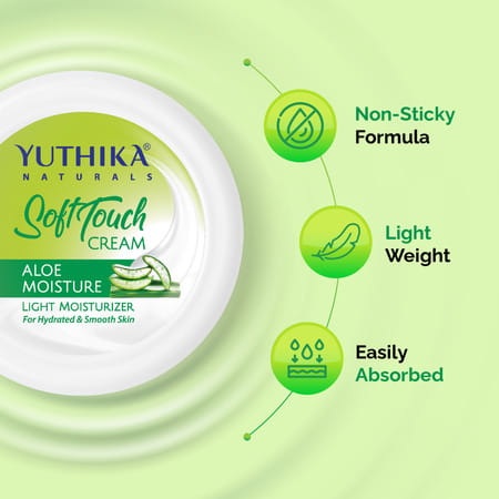 Yuthika Aloe Moisture Light Moisturizer 300ml | Face Body Hand Cream For Dry Skin | All Types