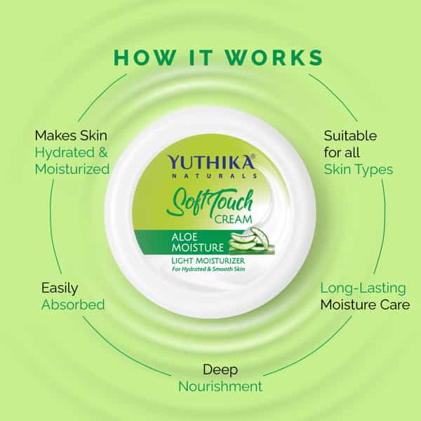 Yuthika Aloe Moisture Light Moisturizer 300Ml | Face Body Hand Cream For Dry Skin | All Types