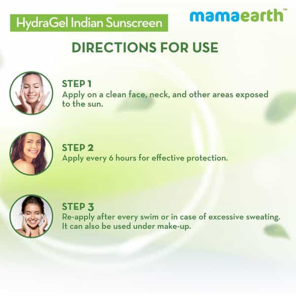Mamaearth Hydragel Indian Sunscreen Spf 50 | With Aloe Vera & Raspberry | For Sun Protection - 50Gm