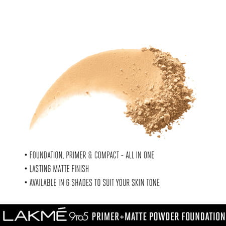 Lakme 9 To 5 Primer + Matte Powder Foundation Compact Ivory Cream 9 G