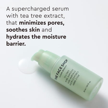 The Face Shop Tea Tree Pore Korean Ampoule Serum | Aha Bha Pha Hyaluronic Acid | Acne - 50Ml