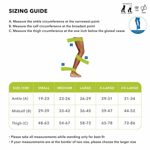 Sorgen Classique (Lycra)Compression Stockings For Varicose Veins Class 2 Thigh Length Xxlarge