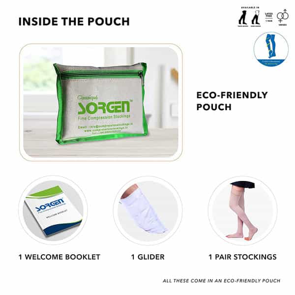 Sorgen Classique (Lycra)Compression Stockings For Varicose Veins Class 2 Thigh Length Xxlarge